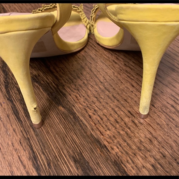 Yellow Fringe Ankle Strap Sandals - Picture 5 of 6